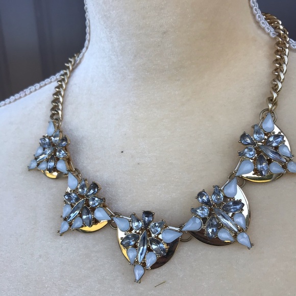 Women’s Gold Necklace W/ White Stones - Picture 6 of 8